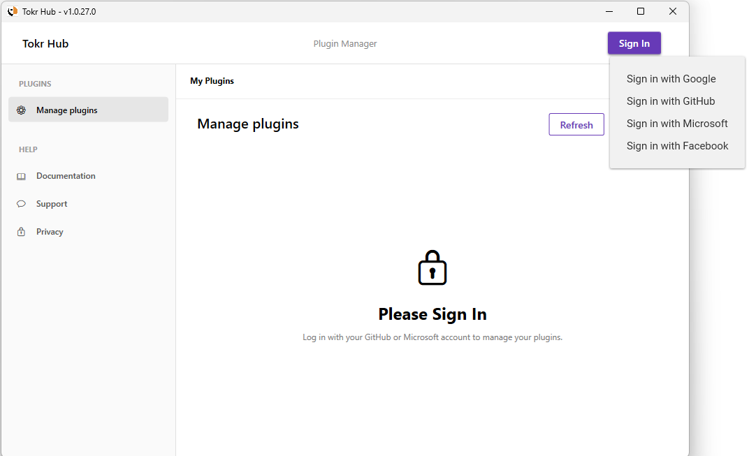 Tokr Hub Authentication
