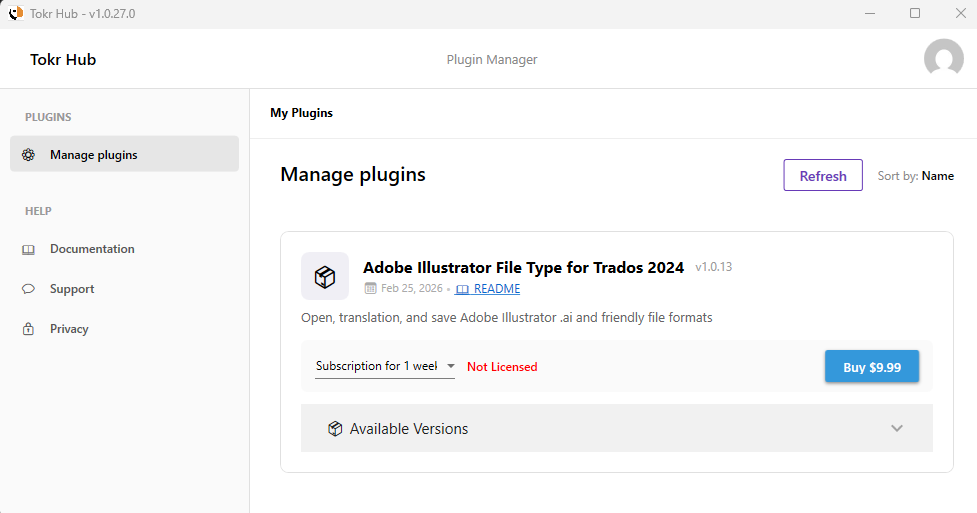 Tokr Hub Plugins Tab